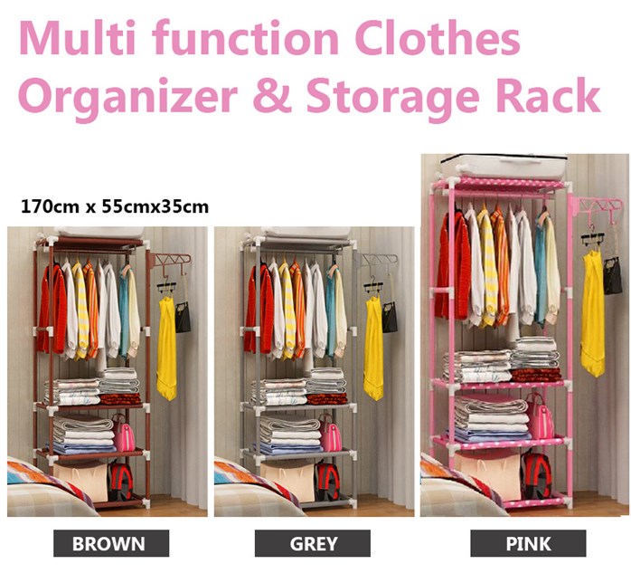 Multi Function Clothes Organizer Storage Rack Open Closet