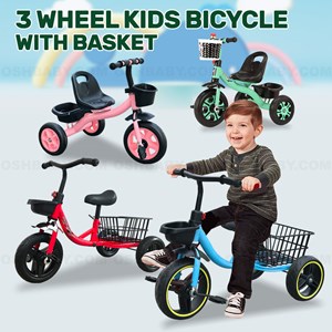 3 WHEEL KIDS BICYCLE WITH BASKET