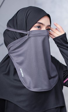 Kimniqab Black White - Best Niqab For Swimming and Sports