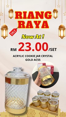 ACRYLIC COOKIE JAR CRYSTAL GOLD AC55