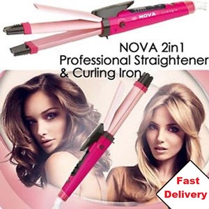 NOVA 2 IN 1 Professional Hair Straightener & curler Beauty Set