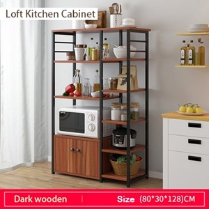 [IVEA] Loft Wooden Kitchen cabinet Rack / Brown / 80x30x128 / Rak Dapur