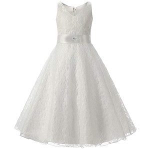 @  Girls Lace Princess Dress - WHITE  ( SZ 130-160 )