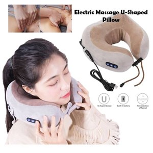 U Shape Neck Massage Pillow USB Chargeable Travel Neck Pillow