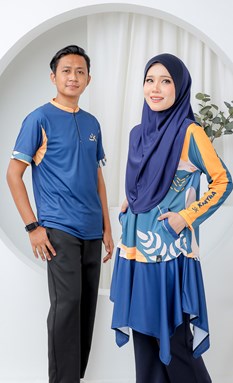 Kimtuniq Couple Set - Tropicana Blue - Modest Jersey sportwear