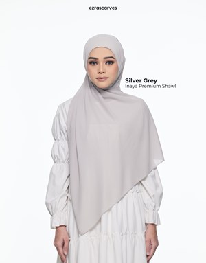 Inaya Premium Shawl Silver Grey