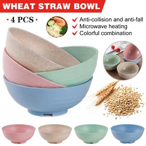 Wheat Straw Bowl 4pcs Set Creative Travel Dinnerware set