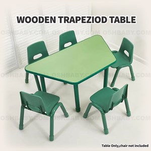 WOODEN TRAPEZOID TABLE