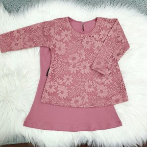 Dusty Pink Kurung Basic Lace Set