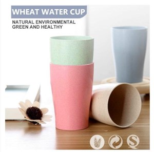 Wheat Straw Drinking Cup 4pcs Set Creative Travel Dinnerware set