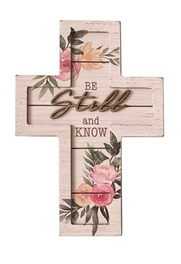 Cross Wall Plaque - Be still and know ( With hook )
