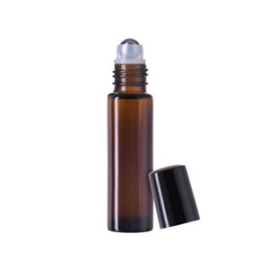 10ML AMBER GLASS ROLL ON BOTTLE WITH STEEL BALL