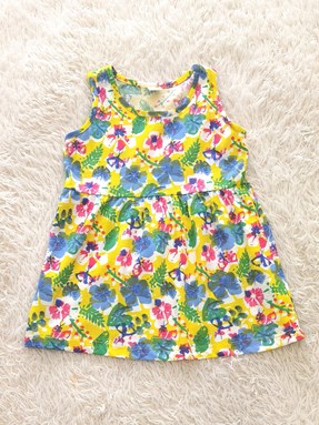 [SIZE 4Y, 5Y ] Kids Dress TROPICAL FLOWER YELLOW TW
