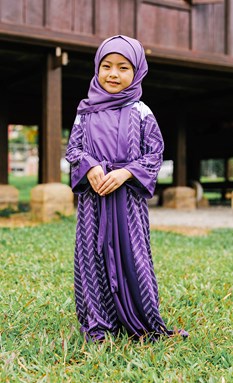 Kids Abaya Ryanna Haze Purple