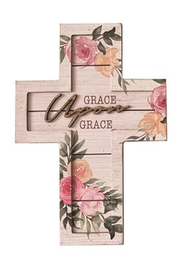 Cross Wall Plaque - Grace upon grace ( With hook )