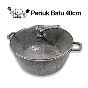 [IVEA] Uoiiy 40cm Granite Stone Casserole Pot Cookware Periuk Rendang Batu Periuk Batu Non Stick