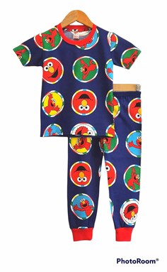 SIZE 12  BIG KIDS Pyjamas ELMO COLORFUL CIRCLE PURPLE (IKIDS)