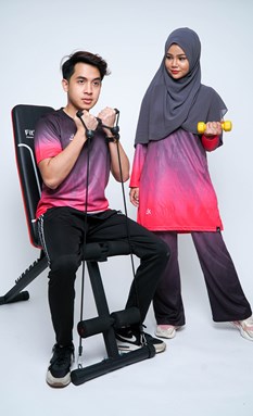 Flexi Couple Set - Black Pink - Modest Jersey sportwear