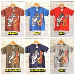[ SIZE 2] T-Shirt Boy Short Sleeve Tom & Jerry: Size 2-8 (1 - 6 tahun)