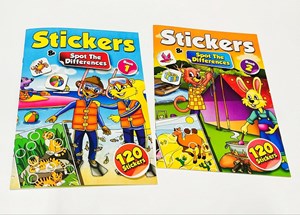 SPOT THE DIFFERENCE AND PASTING STICKERS ACTIVITY BOOK COMBO