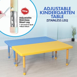 ADJUSTABLE KINDERGARTEN TABLE [STAINLESS STEEL LEG]