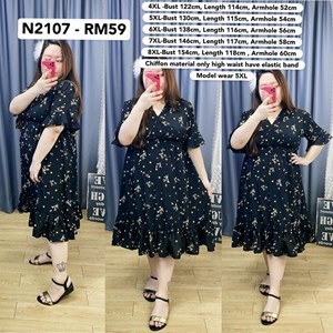 N2107 * Ready Stock * Bust 49 to 61inch /122 - 154cm