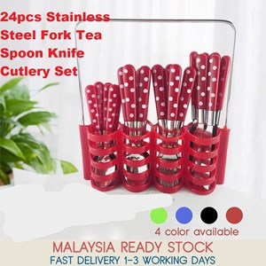 24pcs Fork Tea Spoon Knife Stainless Steel Cutlery Set