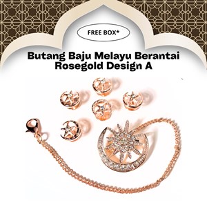 [Non-Pearl BMM] Butang Baju Melayu Berantai Rosegold/Silver Malay Series