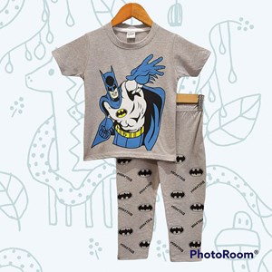SIZE 1/2 KIDS Pyjamas PLAIN BATMAN RETURNS GREY - Short Sleeve 1y - 8y (KWF)