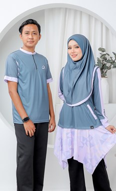 Kimtuniq Dwitone Couple Set - Modest Purple - Modest Jersey sportwear