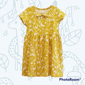 [SIZE 4 , 7 , 8] Kids Dress BUTTERFLY FLOWER YELLOW