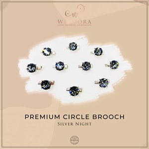 Brooch Circle Premium Silver Night 28