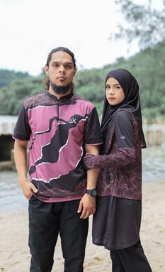 Kimactive Couple Set - Black Rose - Modest Jersey sportwear