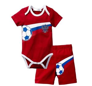 ©  [ DEFFECTED ]  D4370-1 RED ROMPER SET. ( SIZE 80-100 )