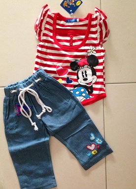 @  Mickey Girl Set ( Top + Jeans ) Size 110