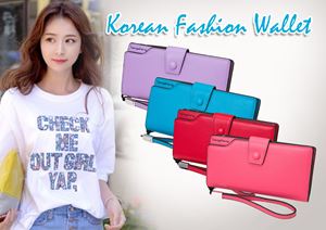 korean fashion clip wallet
