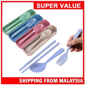 Plastic Cutlery Set with Box Tableware Portable Travel Set