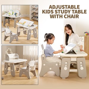 ADJUSTABLE KIDS STUDY TABLE WITH CHAIR