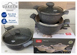 Uakeen VK720 6pcs Granite Cookware Set Coating Non Stick Casserole