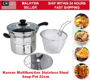Korean Multifunction Stainless Steel Soup Pot 22cm