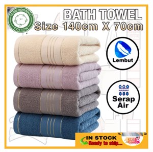 Cotton Bath Towel (70cm*140cm) Super Pure Soft Absorbent Quick Drying Towel