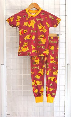SIZE 10  BIG KIDS Pyjamas POOH HONEY MAROON (IKIDS)