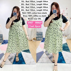 3987 * (1set 2pcs) Ready stock *Bust 39 to 52 inch /100-132cm