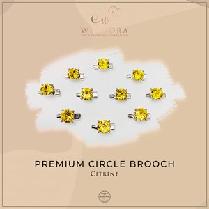 Brooch Circle Premium Citrine 05