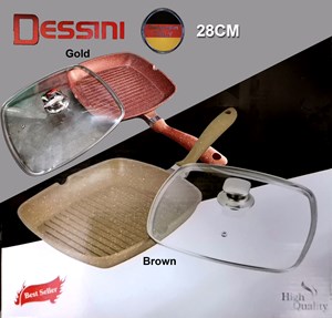 28cm Dessini Grill Pan With Glass Lid