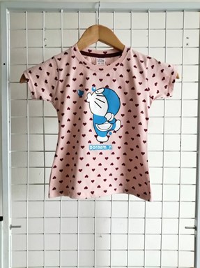 [ SIZE 3/4Y ]T-Shirt Short Sleeve DORAEMON LOVE Brown 2 (KW)