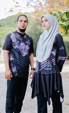 Kimtuniq Couple Set - Perwira Black - Modest Jersey sportwear