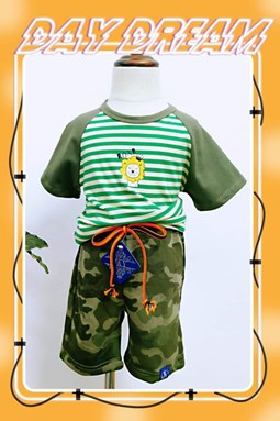 UNISEX SET 4 - GREEN LION  ( SIZE 2-7Y )