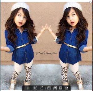 @  WS-SP2014-017 GIRL 3PCS JEAN TOP+LEGGING+BELT. ( SIZE 8Y )