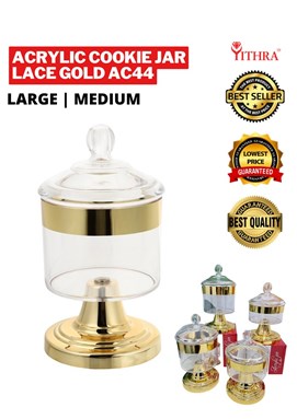 ACRYLIC COOKIE JAR LACE GOLD AC44